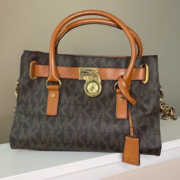 Michael Kors Hamilton MK Logo Satchel Bag - Picture 1 of 5